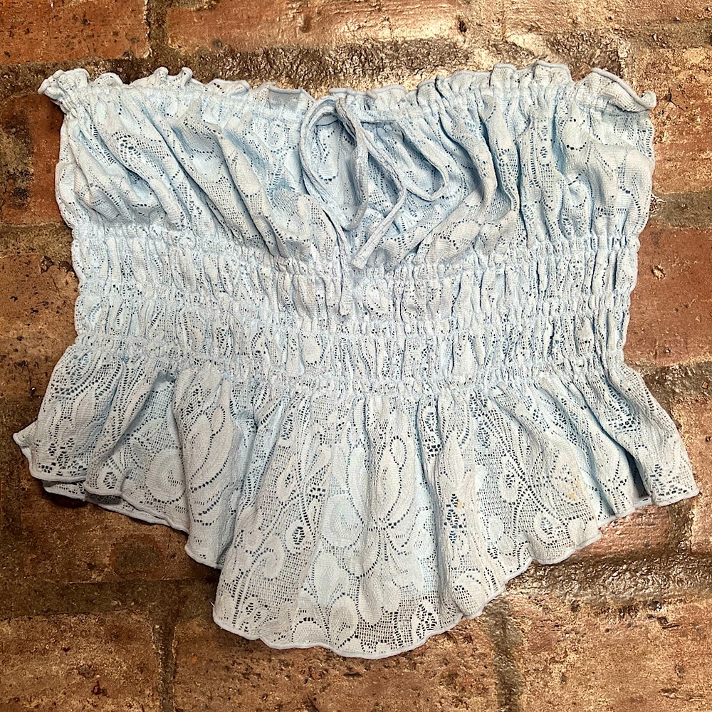 Light Blue Free People Halter Top